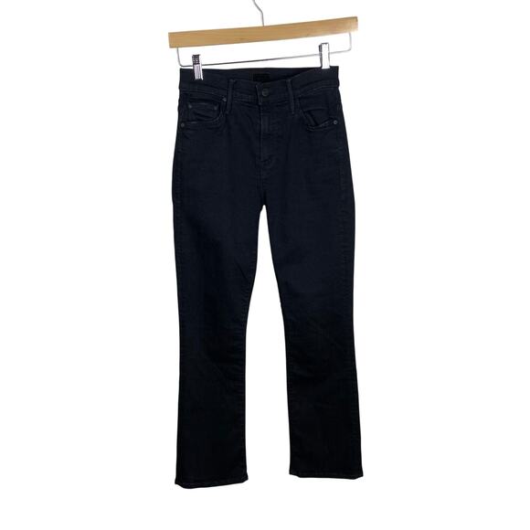 MOTHER Insider Crop Mid Rise Jeans in Not Guilty Black  - Size 25 - Picture 1 of 9